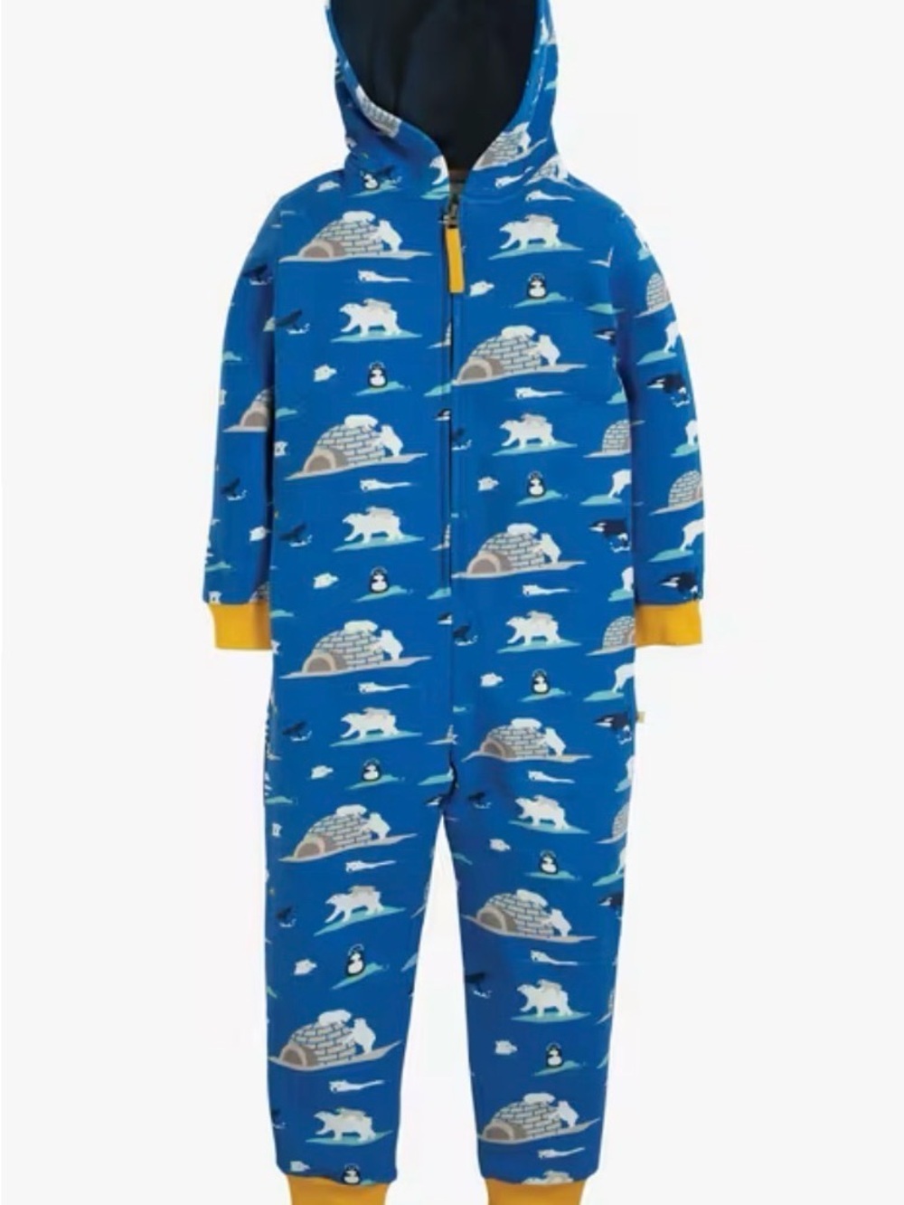 Frugi Organic Big Snuggle Suit One Piece Polar Bear print onesie